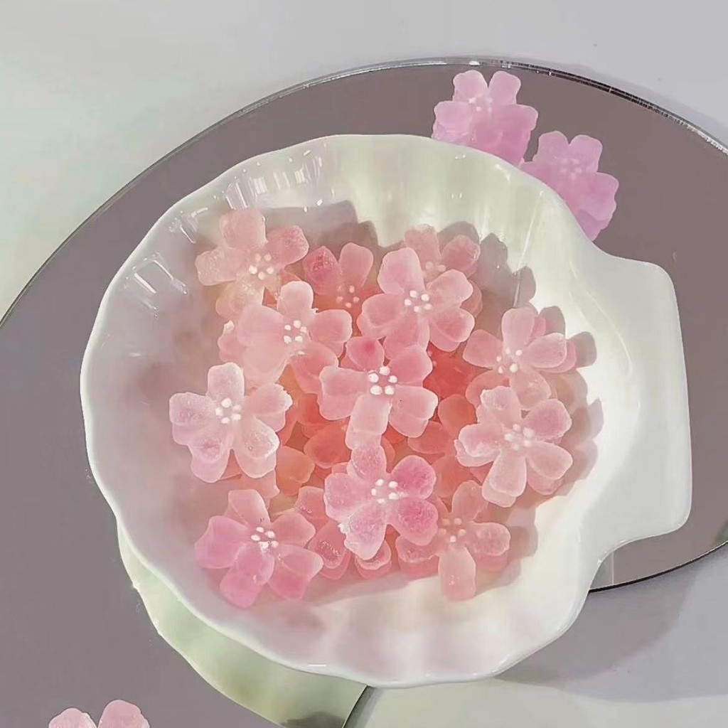 🎀糖果🎀 咀嚼抖音櫻花琥珀糖手工高顏值抖音鐵盒裝糖果網紅零食禮物