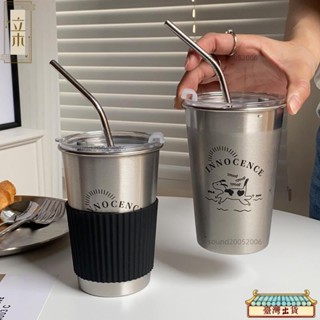 咖啡隨行杯 不銹鋼 保溫杯 帶蓋保冰杯 韓國ins風 咖啡杯 露營 隨行杯 吸管杯 水壺 冰霸杯 保溫瓶 杯子 環保杯