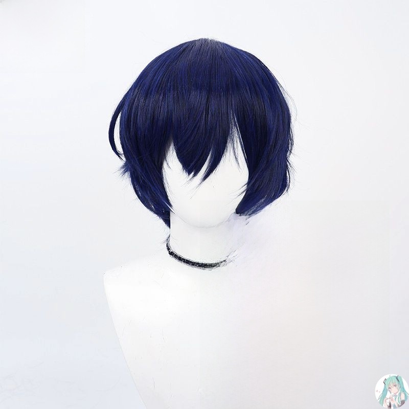 台灣出貨 加急免運 Charisma 本橋依央利 cos假髮深藍色打毛頭頂日常男反翹 cos假毛 萬聖節高溫絲
