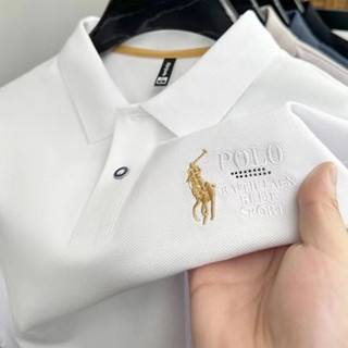 8號倉庫 大尺碼POLO衫 翻領POLO衫 刺繡上衣 男士短袖POLO杉 中青年T恤 翻領寬松休閑上衣 短袖上衣 爸爸裝