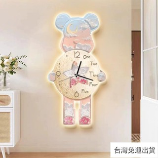 免運出貨💖暴力熊網紅鐘錶掛鐘客廳家用時尚現代簡約創意裝飾時鐘掛