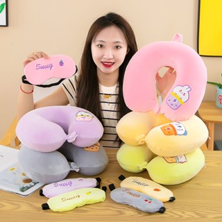 U型枕 頭枕 頸枕💕 卡通頸枕u型枕超軟慢回彈毛絨記憶棉車載靠枕辦公室午睡旅行枕 旅行枕 枕頭 護頸枕