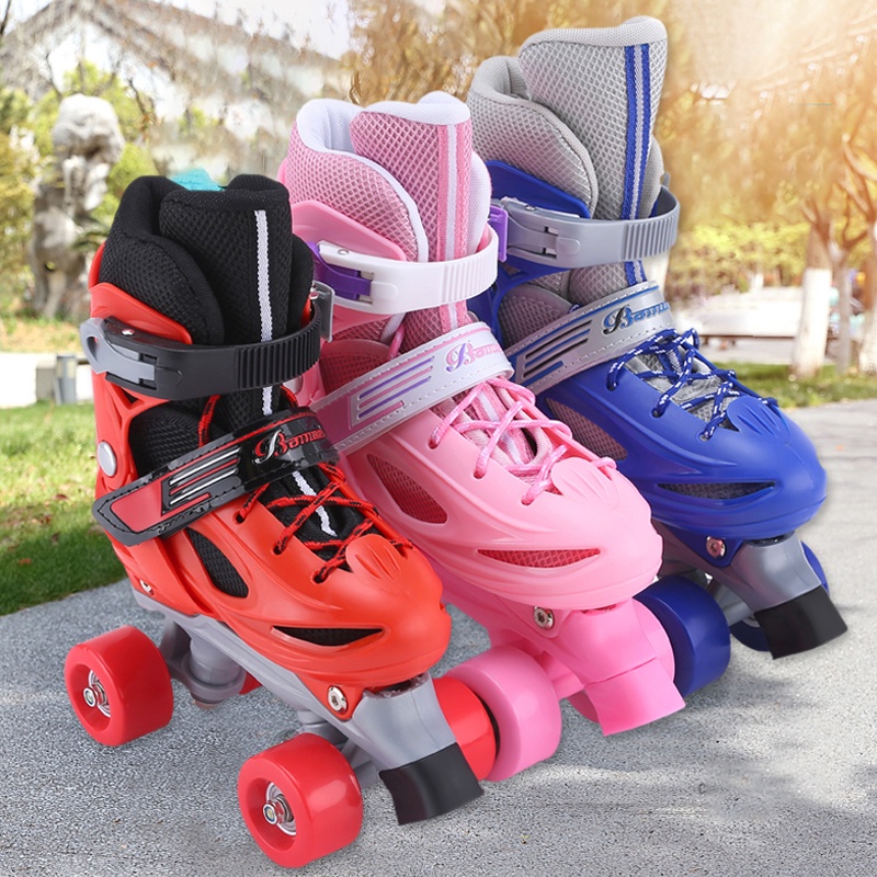 小孩 伴威 溜冰鞋 兒童 雙排 可調 旱冰鞋 四輪 輪滑鞋 全套裝 初學者 滑輪鞋