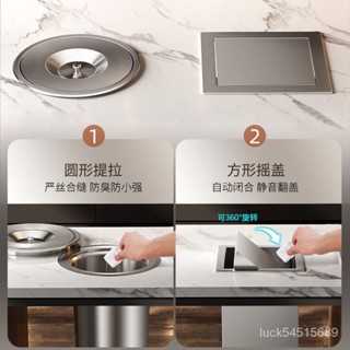 工廠#直銷~廚房臺麵嵌入垃圾桶傢用桌麵水槽櫥櫃304不銹鋼隱形清潔桶 CHMF