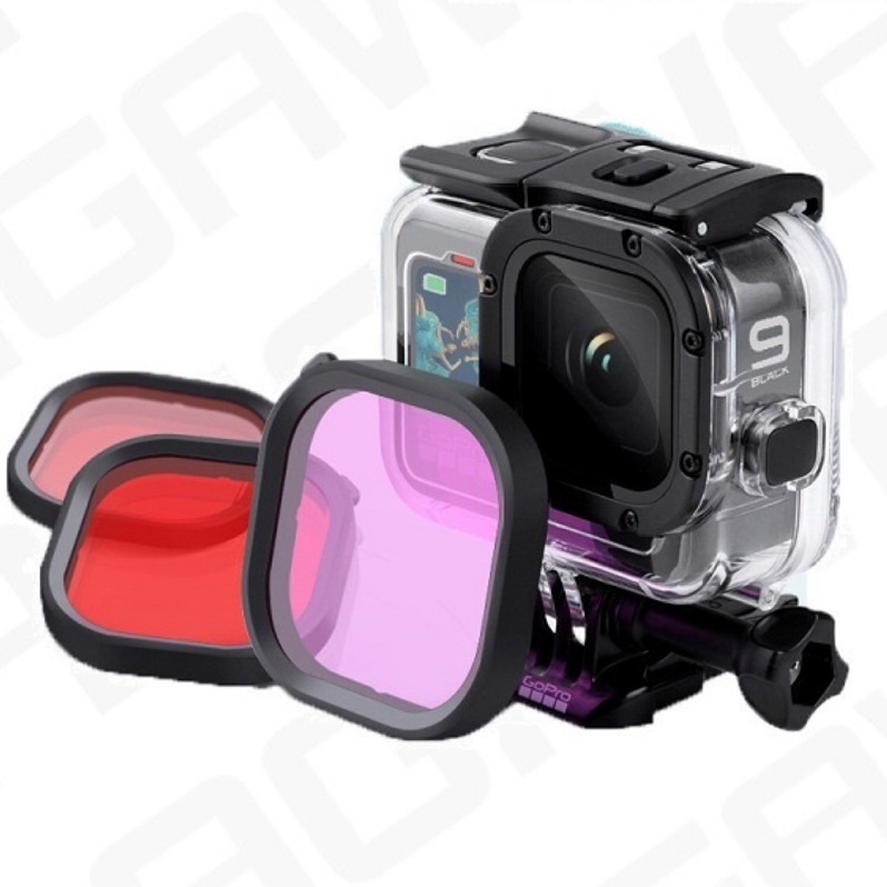 台南現貨 GoPro 12 11 10 9 代通用 原廠防水殼 專用濾鏡 潛水濾鏡 顏色濾鏡 紫色 紅色 淺紅色 濾鏡