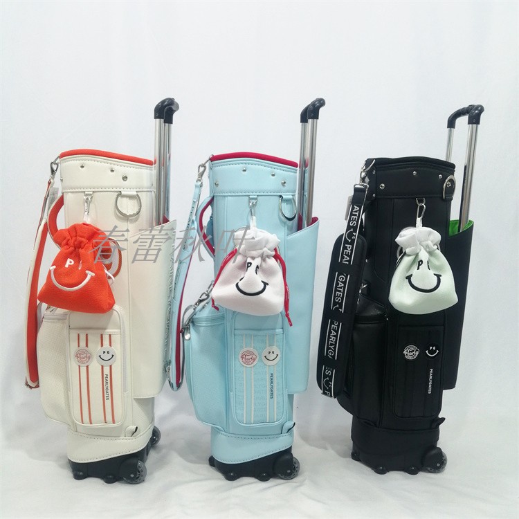 高爾夫球包標準PG帶輪球袋球桿包拼色帆布golf拉桿拖輪球桿包輕便 愛尚高爾夫