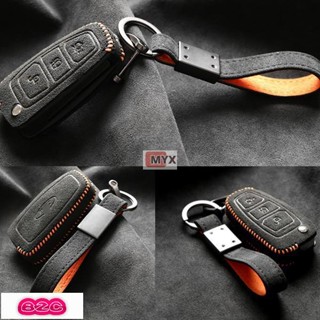 Myx車品適用於~Ford 福特 FOCUS MK3 MK4 KUGA 義大利Alcantara 汽車 鑰匙皮套 鑰匙包