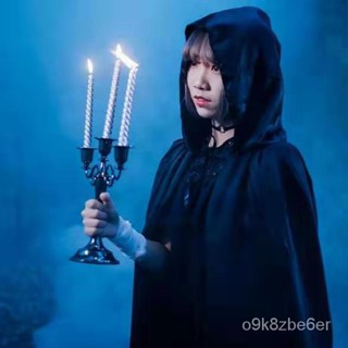 桃園出✨ 萬聖節服裝成人兒童黑色鬥篷披風男巫師袍死神吸血鬼cosplay服飾 角色扮演 空姐 萬聖節斗篷 萬聖節披風