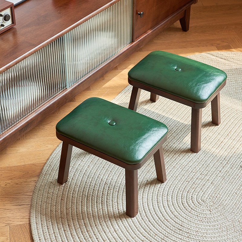 【輕奢】軟包長方形小凳子傢用實木小矮凳客廳實用換鞋凳墊腳凳大人坐墩凳