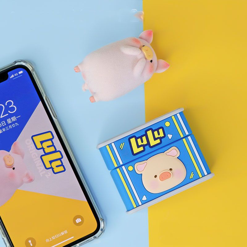 lulu豬 LuLu豬罐頭airpodspro保護套硅膠蘋果耳機軟殼AirPods1/2代禮物