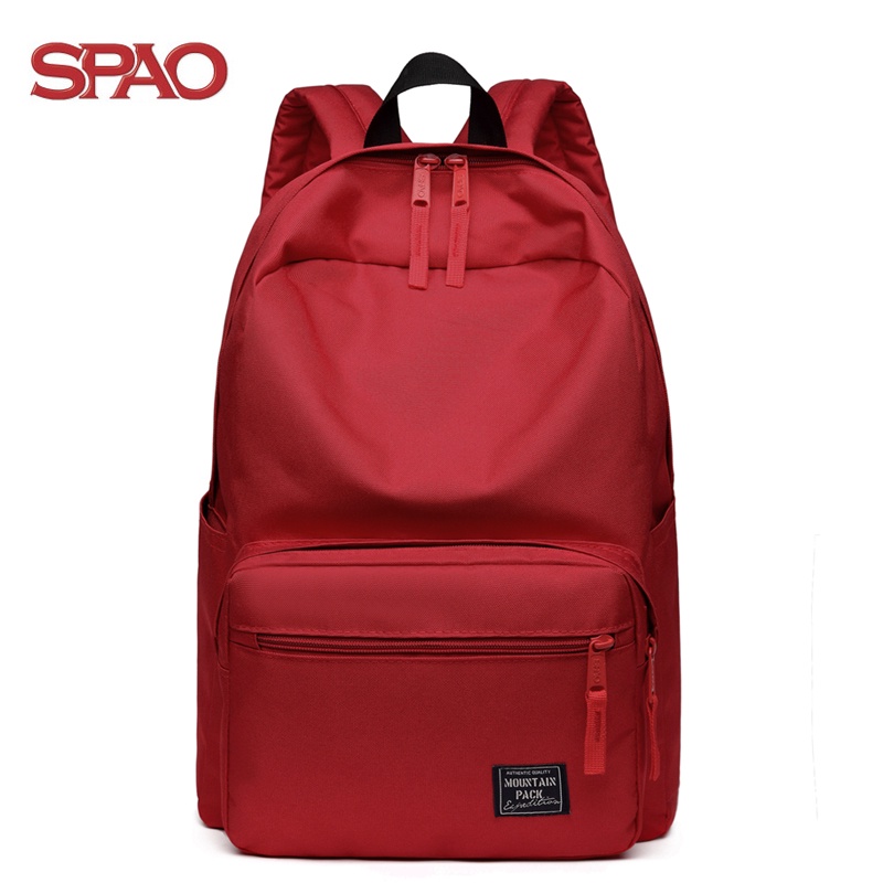 SPAO22 秋新款 純色 雙肩包 學生 書包 背包 休閑包 時尚 旅行包 潮流 包包