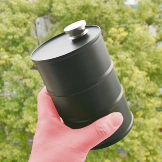 配件】藍火 硬派軍風 304不鏽鋼 750ML 油壺 酒壺 煤油壺 油桶 酒桶 露營美學 不鏽鋼異形壺 水壺