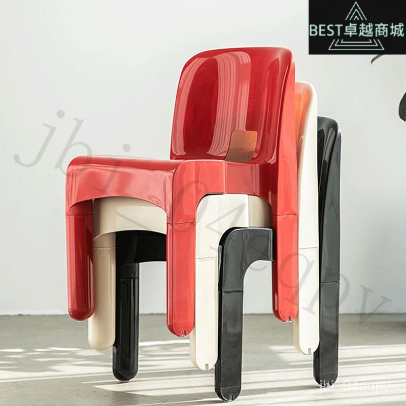 新品上架 限時折扣 中古ins餐椅設計師簡約傢用塑料靠背凳子輕奢化妝椅創意咖啡椅子