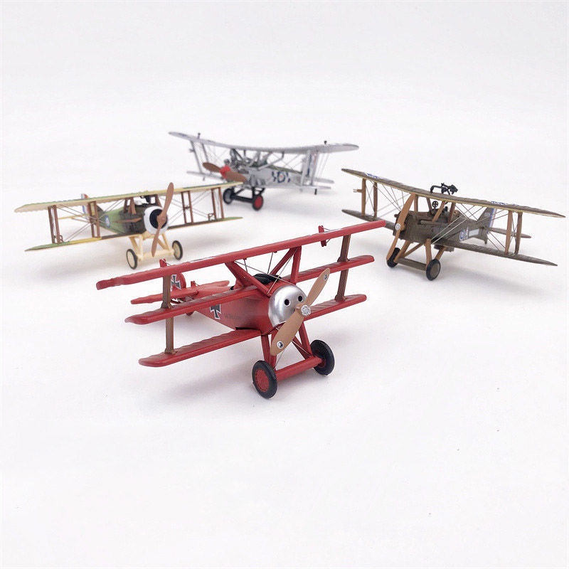 戰機模型 斯帕德紅男爵SE5a劍魚雙翼螺旋槳攻擊戰斗機模型合金飛機擺件玩具 客機 合金 飛機模型 飛機玩具