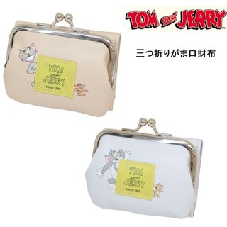 蔓菟小舖💖日本正版 湯姆貓與傑利鼠 短夾 tom and jerry 皮革迷你 三折式皮夾 口金珠扣零錢包 B52