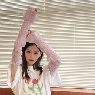【魅小姐】CHUXINSTILL品牌超美香雲皺寬鬆燈籠袖夏季新款高顔值防曬袖套女