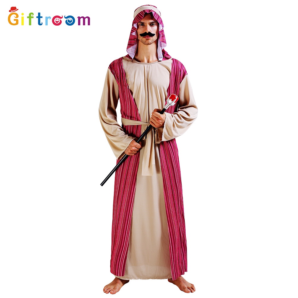【萬聖節COS服飾】萬聖節角色扮演阿拉伯王子男牧羊人穆斯林中東迪拜衣服DS演出服裝 QAN3