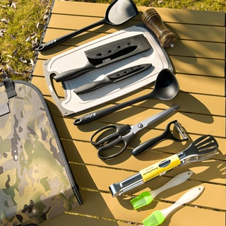 戶外 刀具 廚具 套裝 不銹鋼 露營裝備 野外 野餐 收納包 野營 便攜 炊具 餐具