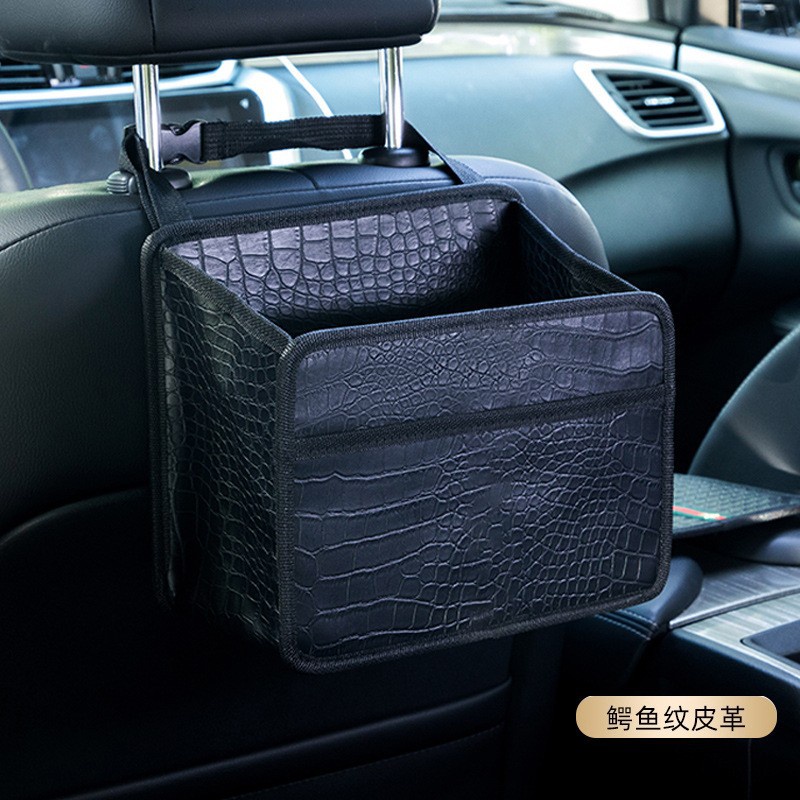 ✨免運✨收納後座折疊副駕駛汽車黑色車載座椅車內椅背收納箱垃圾袋盒