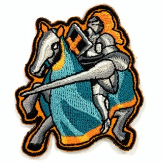 【A-ONE】鐵甲武士 歐洲刺繡貼布 中古世紀 黑騎士 電繡貼 背膠補丁 背膠刺繡背膠補丁 袖標 布標 布貼 補丁