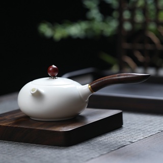 茶壺 白瓷 茶壺 羊脂玉 西施壺 陶瓷 純白 泡茶器 家用 高檔 功夫 茶具 單個壺