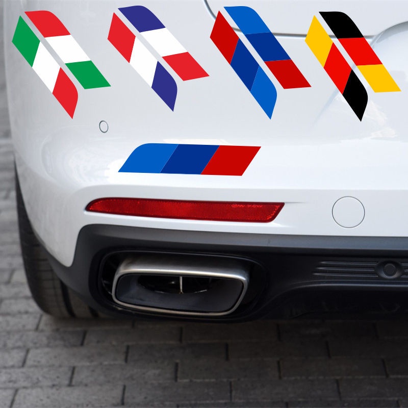 汽車前后葉子板三色車貼劃痕遮擋輪眉車身BMW車貼 改裝飾拉花汽車貼紙 BMW車貼 系列通用