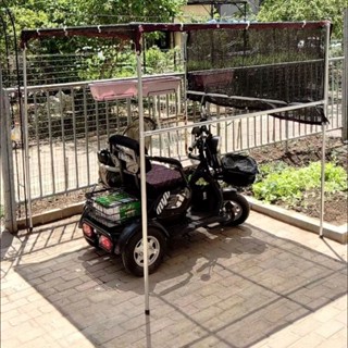 鍍鋅鋼管戶外晾衣架防風落地花棚架多功能四方架家用車棚架防雨棚米亞生活用品