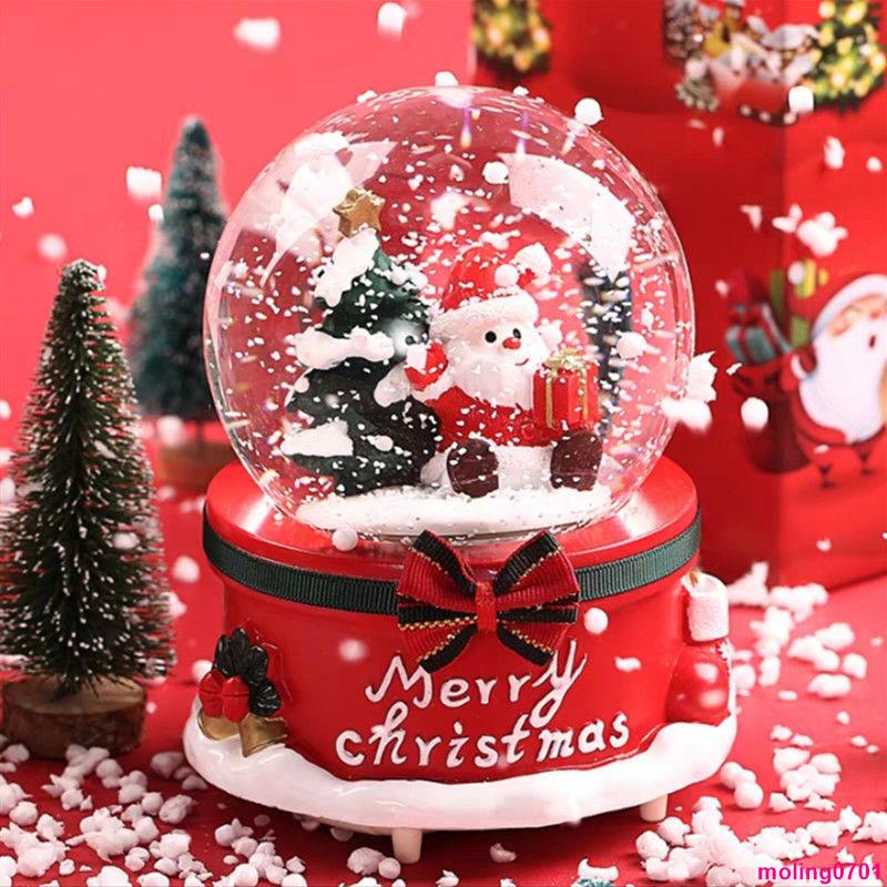 ✨圣誕節水晶球音樂盒飄雪花創意禮物送孩子兒童男生女朋友閨蜜老師