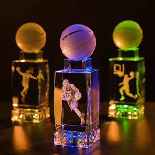 NBA科比手辦 紀念品生日禮物 發光公仔nba球員紀念品 生日禮物水晶籃球擺件 男生水晶籃球擺件 裝飾品開學送男朋友禮物