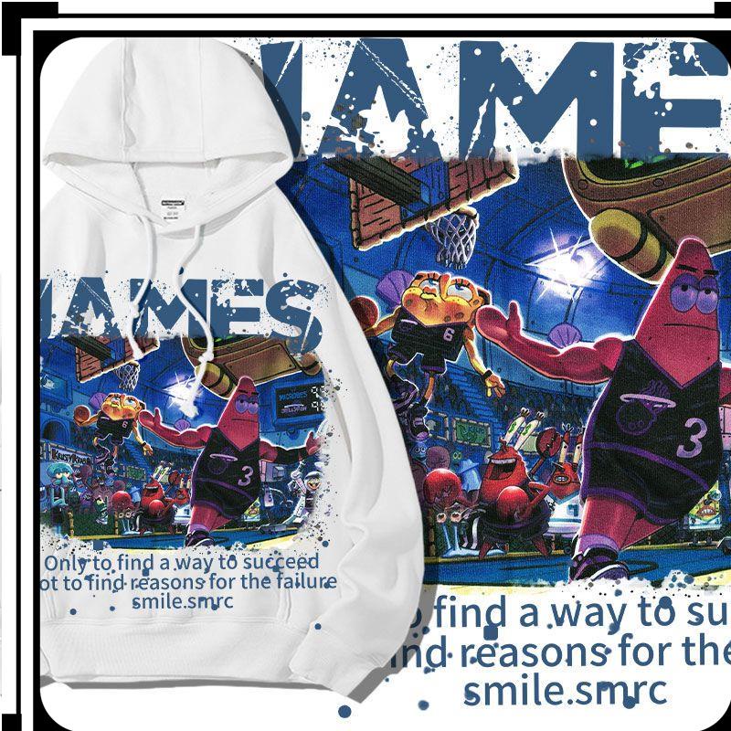 🎆新款 帽T 大學T 长袖海綿寶寶聯名詹姆斯衛衣美式高街男連帽外套籃球球星運動衣服