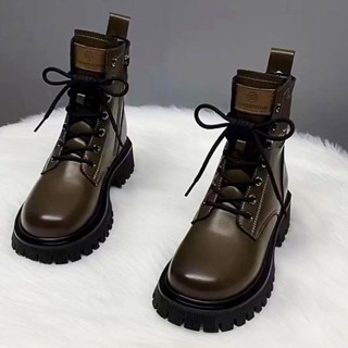 真皮歐貨厚底馬丁靴女 春夏秋單靴 冬加絨英倫風皮鞋女 爆款ins潮學生鞋 羅馬鞋 厚底增高鞋 短靴 大碼女鞋