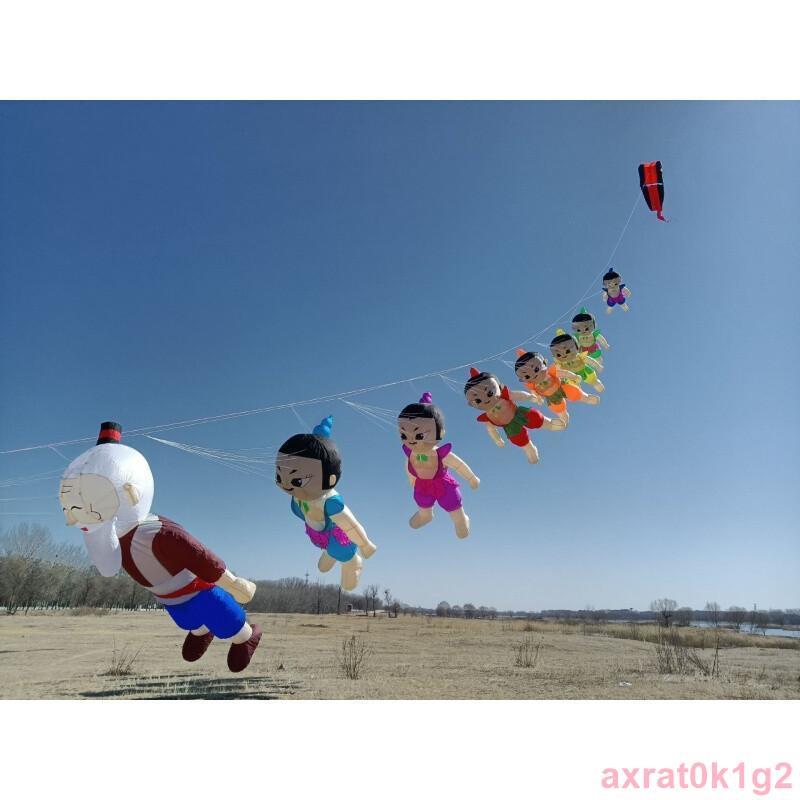 葫蘆娃風箏串 大型軟體風箏七個葫蘆娃立體超大風箏掛件搞笑超大🌵搶占市場