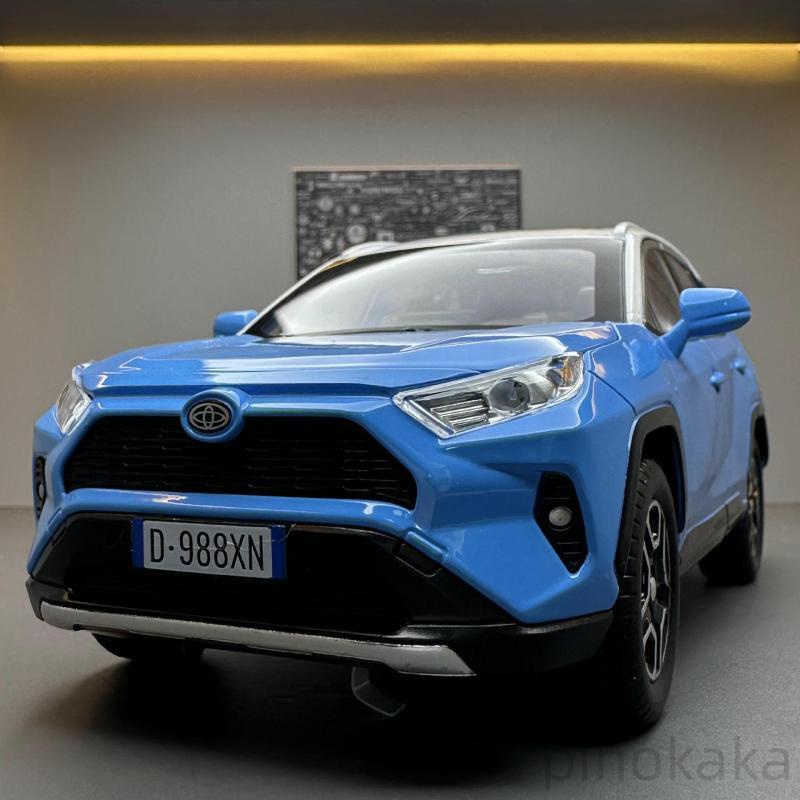 模型車 1:22 豐田 rav4模型 越野車模型 迴力車模型 聲光玩具車 合金模型車 男孩禮物 收藏 摆件 小汽車