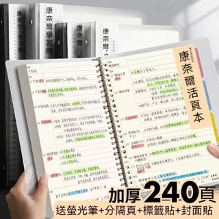 ✨台灣出貨✨A4/B5筆記本記憶本 康奈爾活頁筆記本記憶本 網格/橫線加厚 高效記憶學生推薦