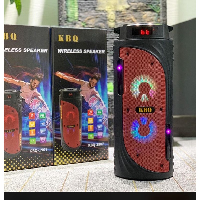 （台灣現貨）手提音箱 kbq-1907新款4寸廣場舞音響戶外便攜式大音量k歌手提重低音炮