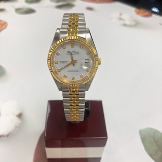 OP奧柏錶 女 時尚白面金框 石英腕錶 (8936LSK)
