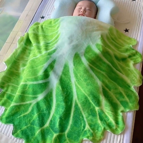 桃園出貨 大白菜搞怪毯子 幼兒園小朋友毯子 毯子 造型毯 蔬菜毛毯午休毯 毛毯 網紅被子 防踢被 嬰兒被 冷氣毯 空調毯