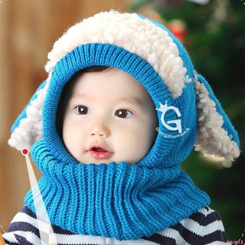 【MoMo】兒童帽子爆♥兒童帽子男女童一體毛線帽冬寶寶加絨帽小孩保暖圍巾口罩嬰兒圍脖