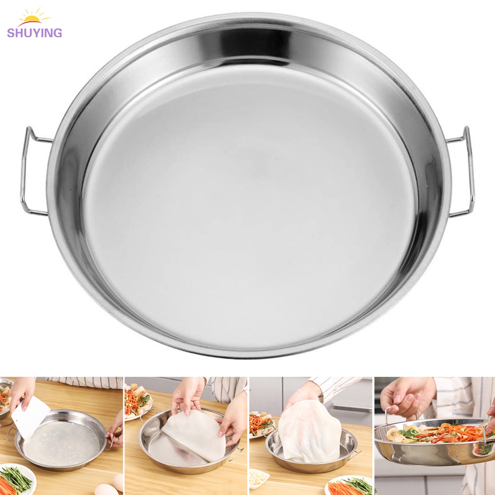 Stainless Steel Pan Cold Noodle Making Tools Steamed Rice Tr