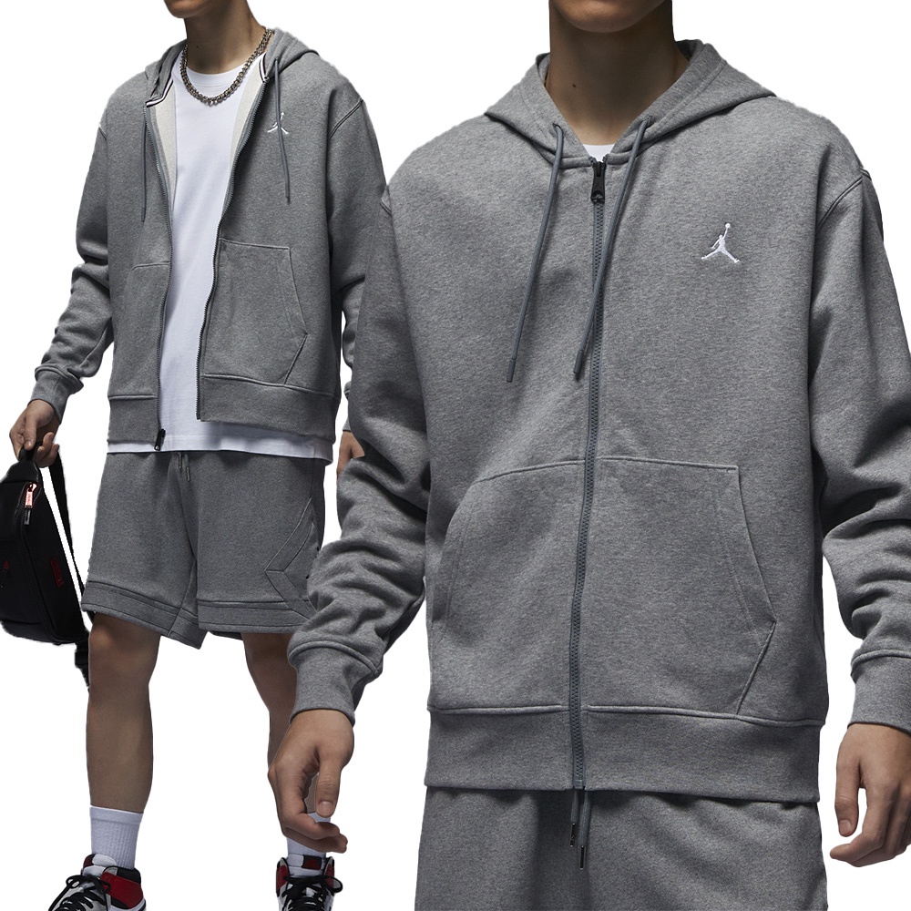 Nike AS M J ESS FLC FZ Hoodie 男款 灰色 運動 風衣外套 FJ7772-091