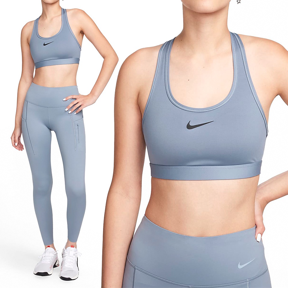 Nike AS W NK SWSH MED SPT Bra 女款 藍色 中度支撐 運動內衣 DX6822-493