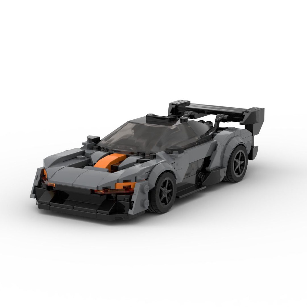 汽車積木 moc積木兼容樂高8格車邁凱倫塞納GTR賽車F1模型車模玩具套裝禮物