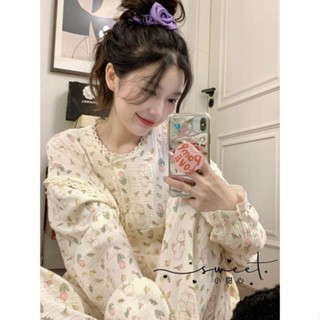 小甜心sweet👙睡衣女春秋季新款卡通可愛小兔子日系ins甜美少女外穿家居服套裝