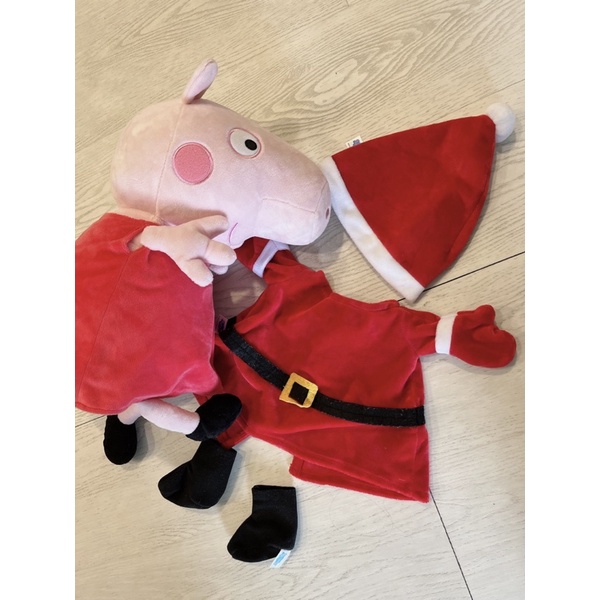 （二手）Peppa Pig Zoobies正版佩佩豬 交換禮物 聖誕變裝玩偶附小毯子