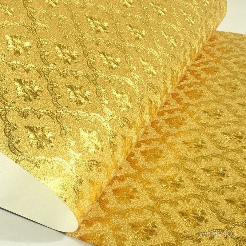 金箔墻紙金色金黃色KTV碎花客廳背景歐式奢華室內墻上裝修壁紙