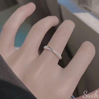 Such原創設計·戒指|交叉戒指女輕奢 指環高階感時尚個性食指戒子閨蜜一對可調節銀戒指 戒指女生 情侶戒指