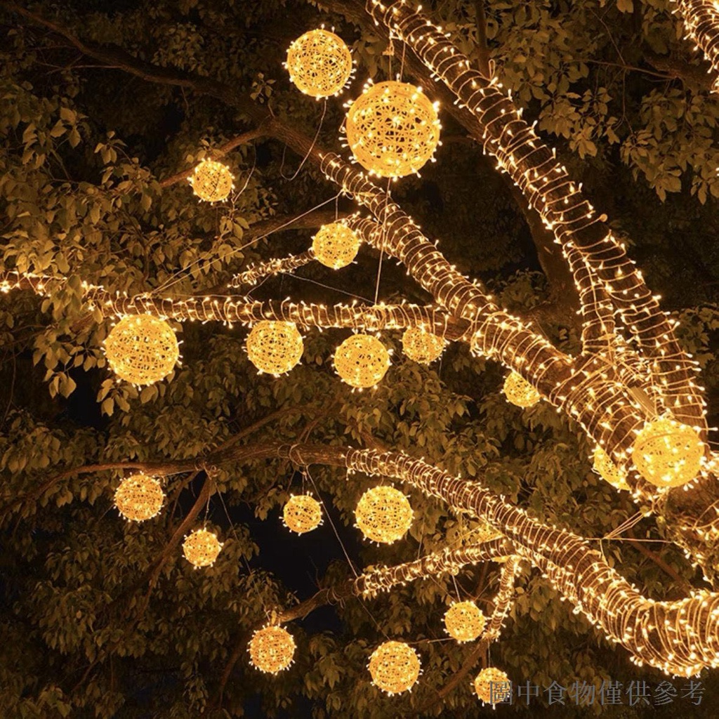 限時優惠LED藤球燈戶外圓球七彩燈光氛圍燈發光球形新款樹燈滿星天裝飾燈