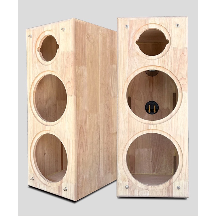 6.5寸三分頻實木音箱空箱體雙低+4寸高音可定制開孔中低喇叭外殼