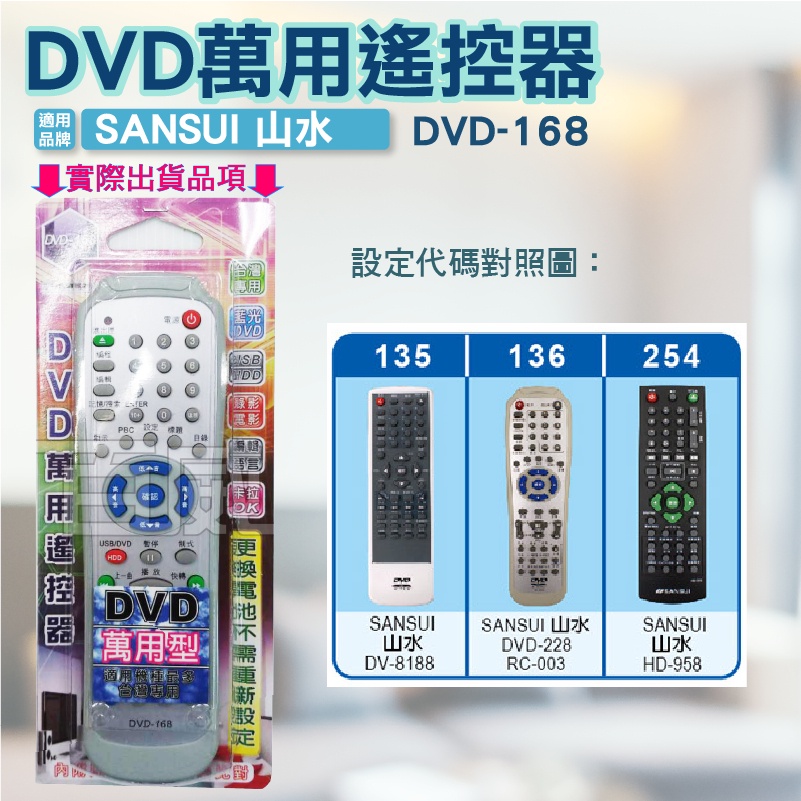 高雄[百威電子] 含稅 附發票 DVD遙控器 紅外線傳輸 SANSUI 山水 DVD遙控器