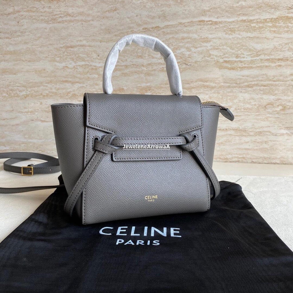 二手CELINE Belf PICO迷你鯰魚包 194263水晶灰